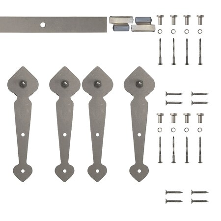 Quiet Glide Soft Close 60" Satin Nickel Spade Mini Double Barn Door Hardware NT.1310.10.SN-60-2-SC